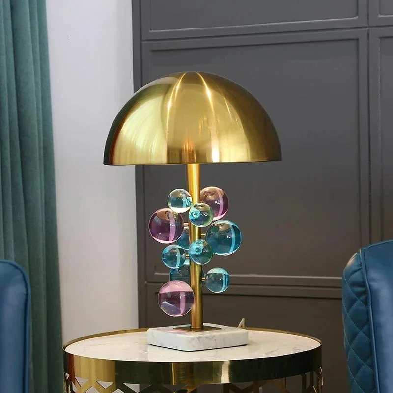 Globo Tischlampe, kreative italienische Designer-Pilzlampe, Kristall, bunte Glaskugellampe für