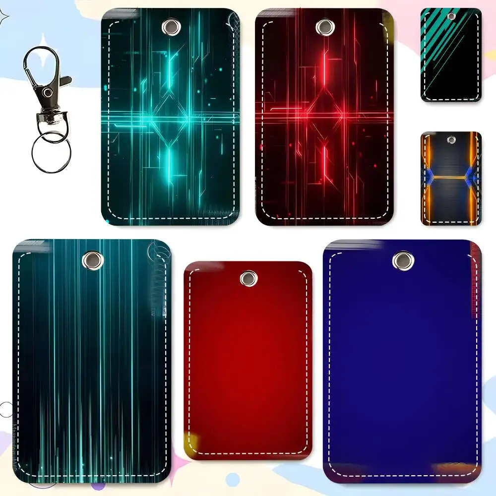 Modern Famous Racing Cars Series Gradient Card Case Keychain Access Card Bag Key Tag Ring Leather Card Holder Key Ring Access