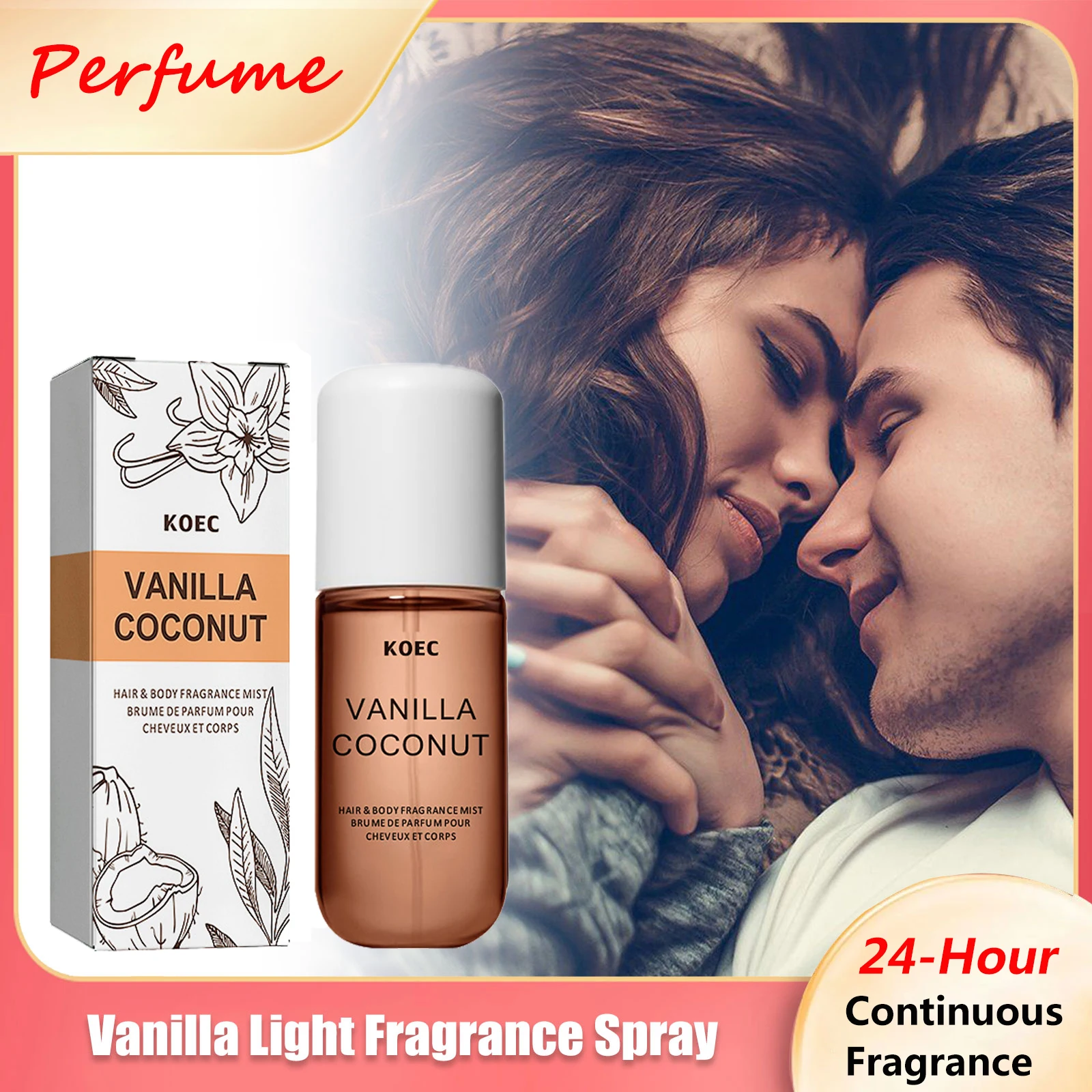 Vanilla Fruity Perfume Spray Long-lasting Fragrance Non-pungent Non-alcoholic Aroma Fresh Relaxing Mood Body Care Spray Gifts