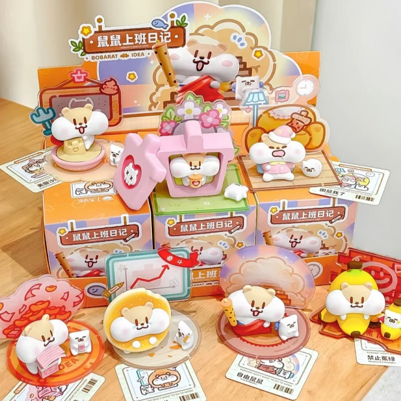 

Original Milk Tea Mouse Work Diary Blind Box Trendy Toys Plush Toys Girlfriend And Partner Figurines Desktop Ornaments Toy Gift