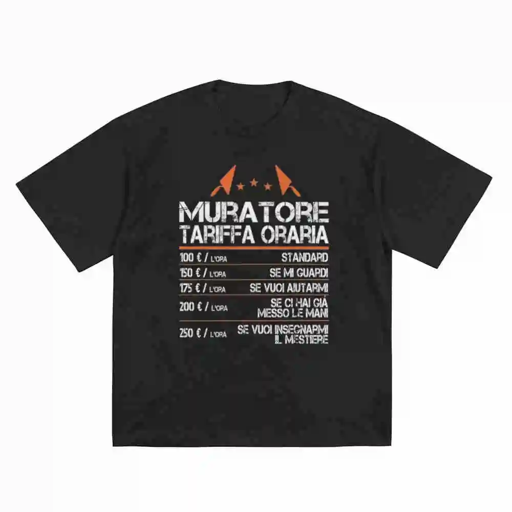 Italian Worker Wage Scale Short Sleeve Tee 100% Cotton T-Shirt