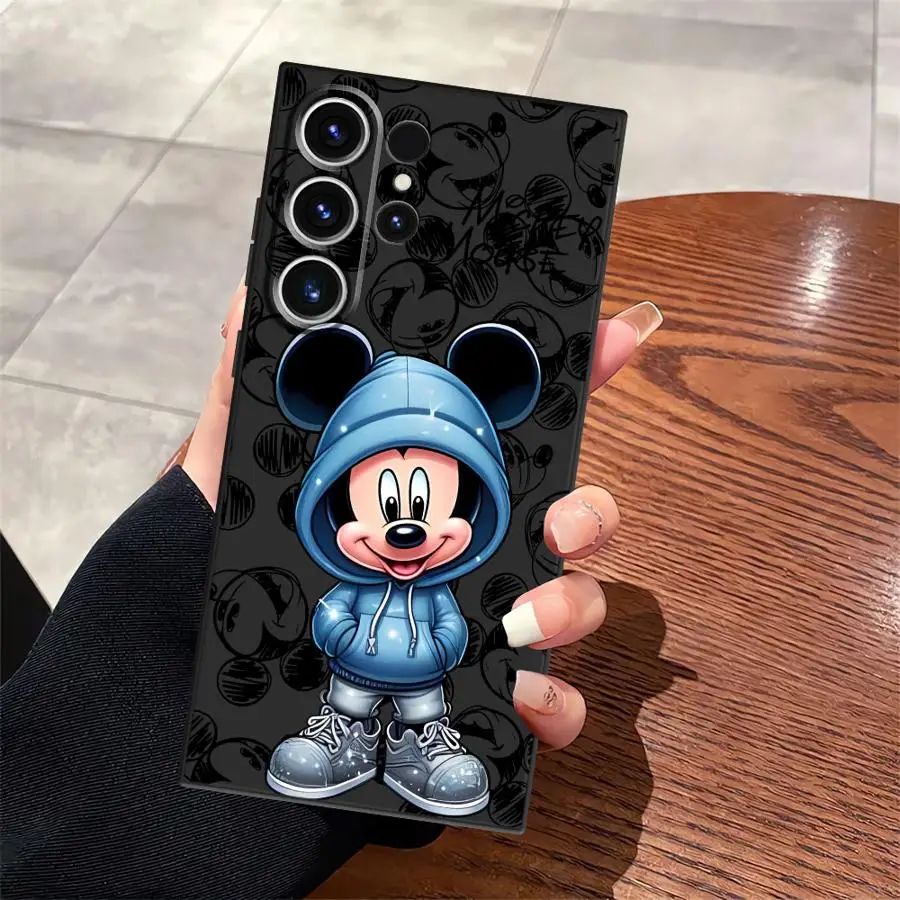 حافظة ديزني ميني لهاتف سامسونج جالاكسي S25 Edge S23 Ultra S21 FE S20 S24 Plus غطاء هاتف ناعم أسود #5