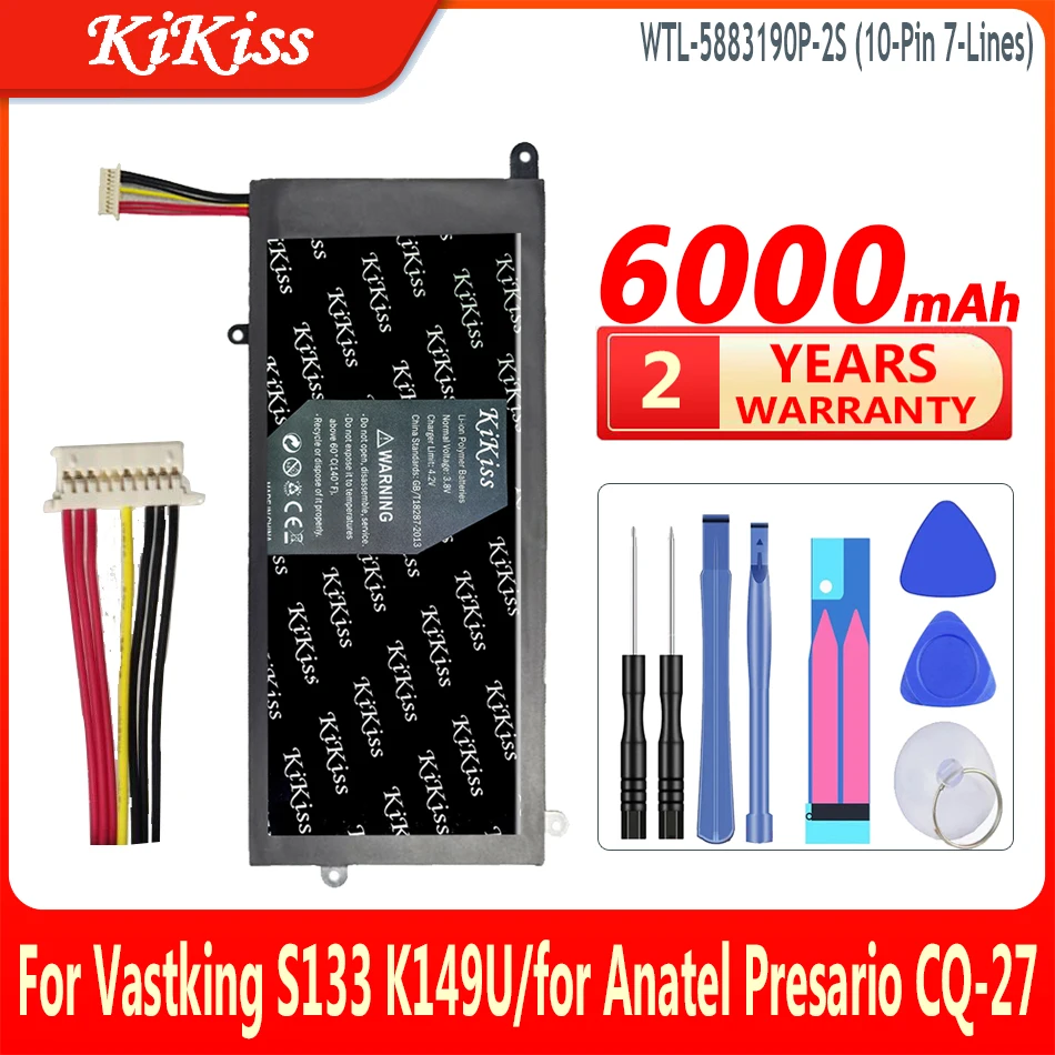 

Мощная батарея 6000 мАч KiKiss, фотосессия 5883190P для Vastking S133 K149U Axioo MyBook Pro P421 Anatel Presario NV-357095-2S