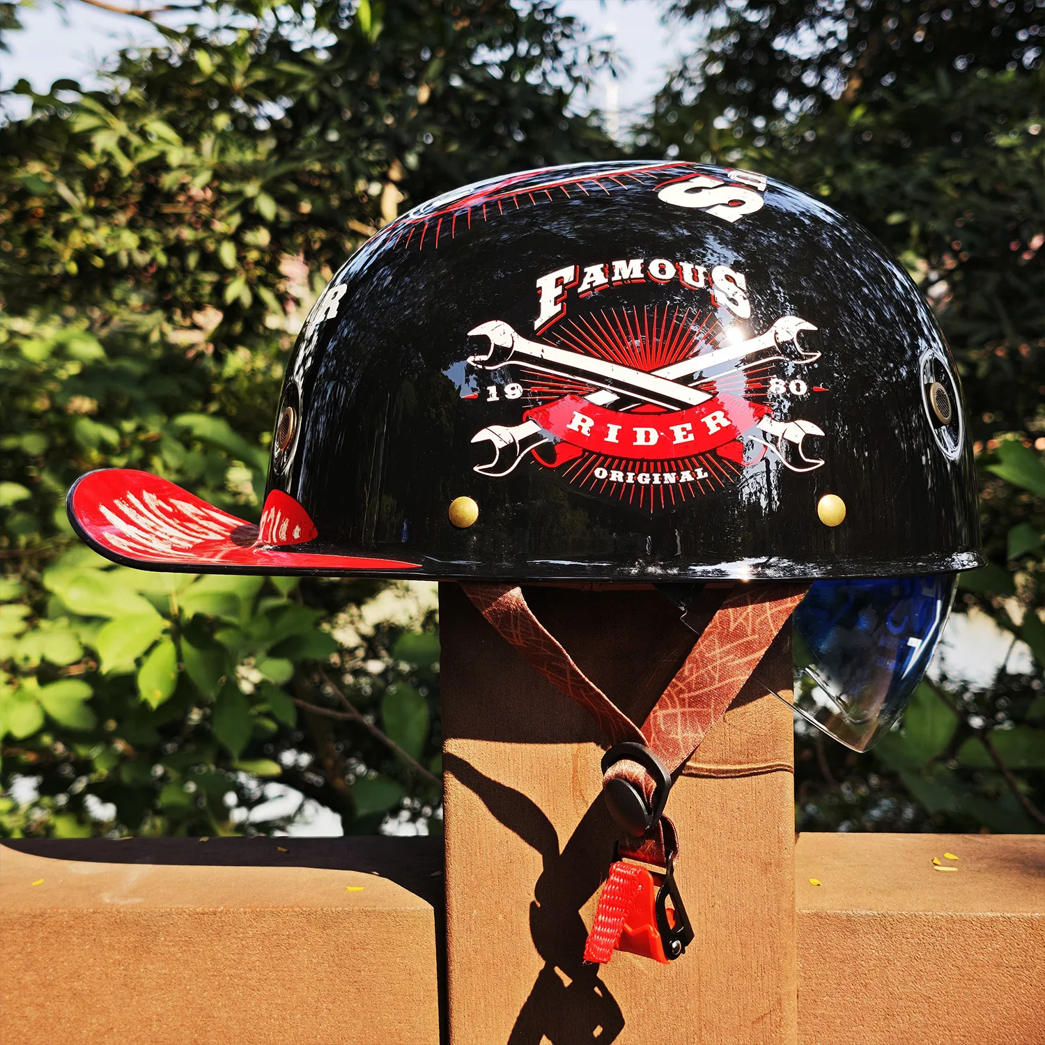 

Half Covered Helmet Cycling Safety Protector Half Face Retro Vintage Harley Motorbike Helmet Accessories