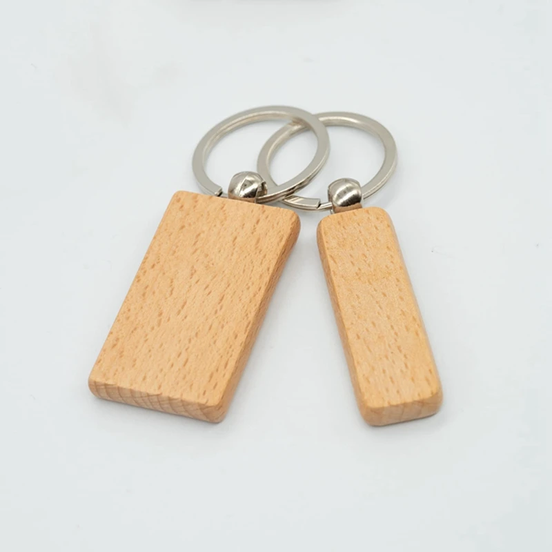 20 Piece Rectangle Blank Wooden Key Chain Wood Blanks (Width:1.22 Inch) For Keychains