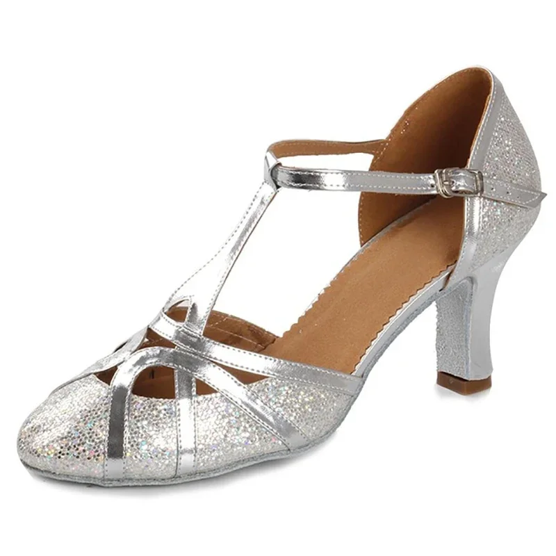 USHINE-Chaussures de danse de salon pour femmes, paillettes modernes, salsa, tango, latine