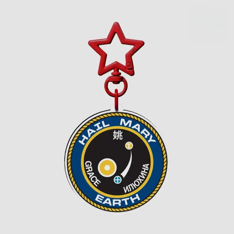 Project Hail Mary Mission Patch Acrylic Keychain Multi Country Flag Spaceship Bag Pendant Gift for Sci-Fi Book Fans Collectors view 5