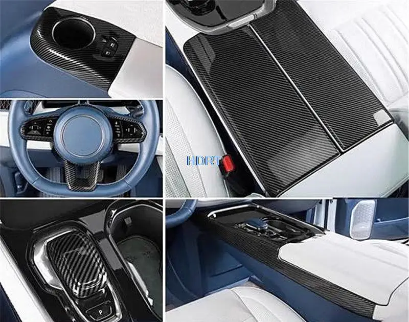 

Для Geely Zeekr 009 2022 + кнопка регулировки сиденья автомобиля стеклянный переключатель рамка переключения передач читать светильник крышка выпускного отверстия воздуха из углеродного волокна внутри