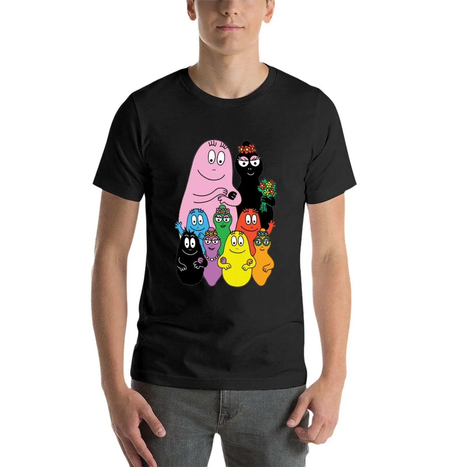 Camiseta Anime Barbapa de secagem rápida para homens, camiseta engraçada, nova edição