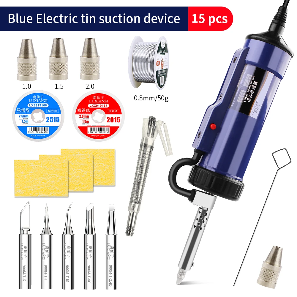 Pompe à Dessouder Électrique 30W 220V - Pistolet Fer à Souder Avec Buses 1mm 2mm