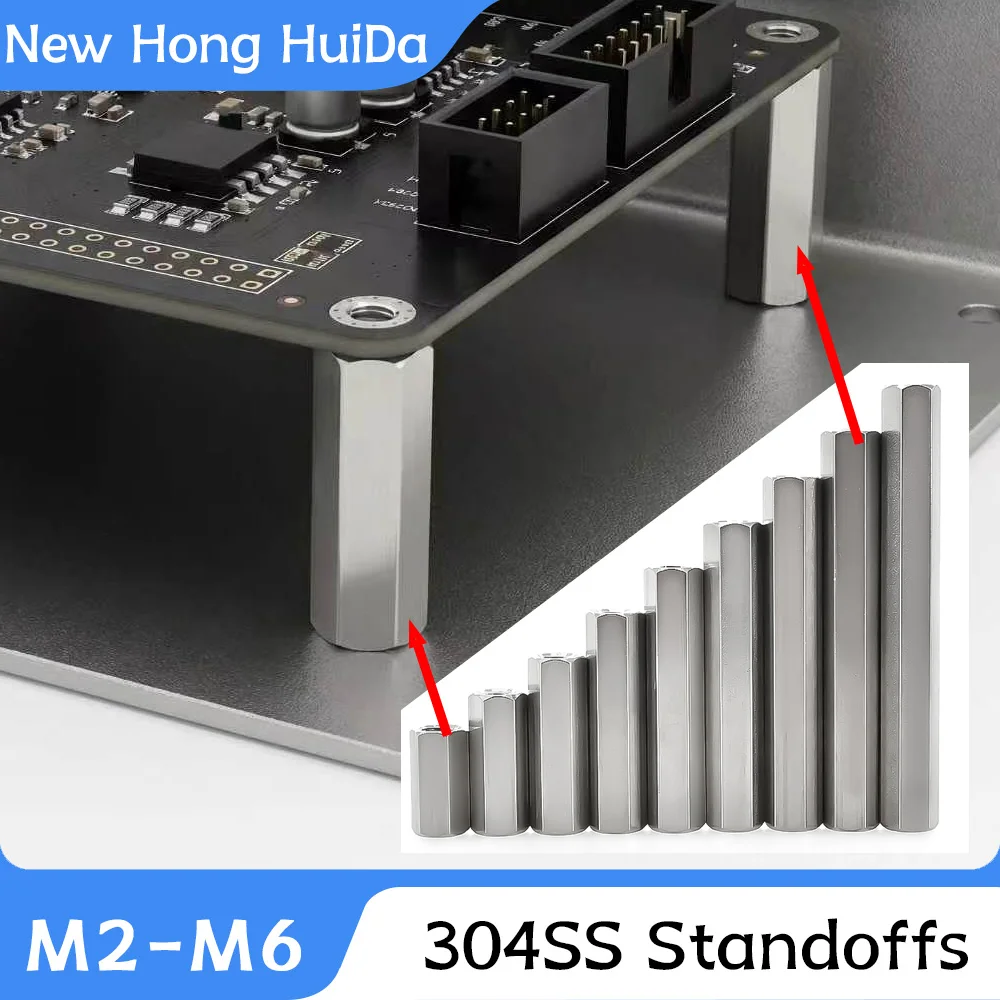 M2 M2.5 M3 M4 M5 M6 304 Stainless Steel Motherboard Standoff Female-Female Spacing Screw Board PCB Support Hex Column Pillars