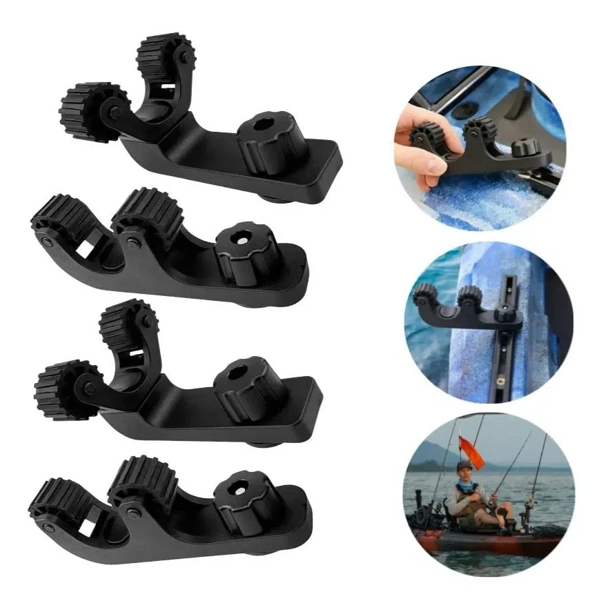 

Universal Kayak Paddles Holder Durable Wear-resistant Paddle Clips Plastic Easy Installation Kayak Rail Fishing Rod Holder