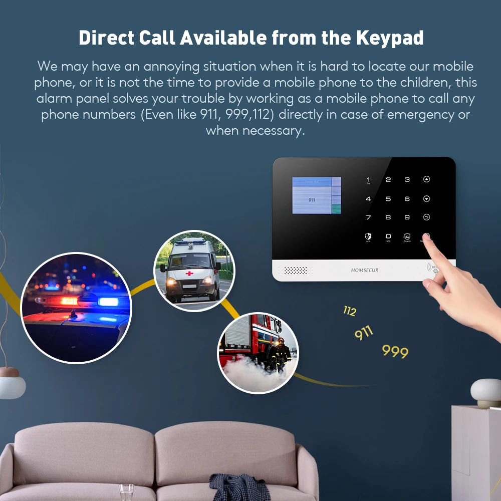 WiFi 4G GSM Wireless RFID Alarm System SMS Autodial for Home Burglar Security Tuyasmart House App Control 433MHz PIR Door Sensor