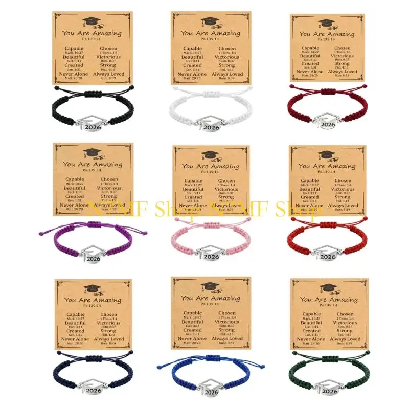 

N7MF Stylish 2026 Graduation Bracelet Featuring Flat Knot Design And Cap Symbol Perfect For Students And Friend