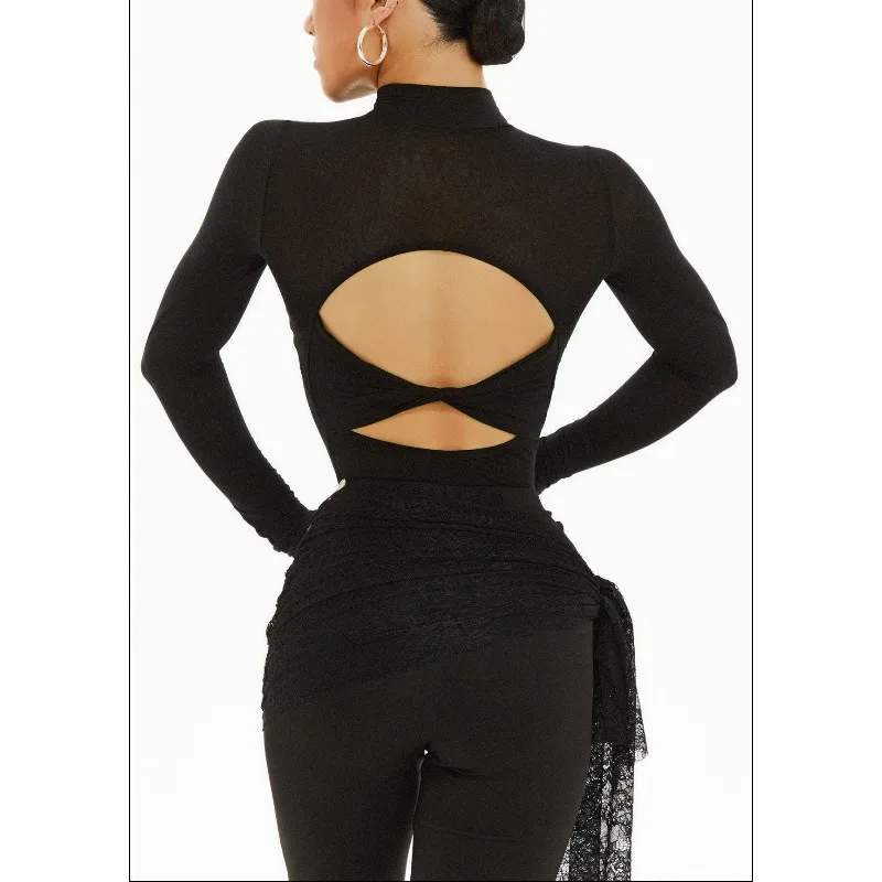 Customized TDANCE Latin Modern Teacher's Classroom Dressing [Back Hollow Twisted Joint Top] Simple GL-81