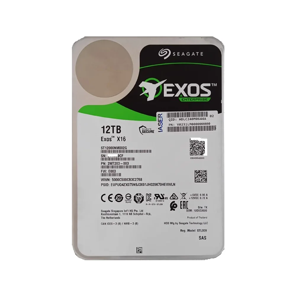 НОВЫЙ жесткий диск EXOS X16 12 ТБ SAS ST12000NM002G 7,2 К, 7200 об/мин, 256 МБ, 12 Гбит/с, емкость Enterprise, жесткий диск 3,5 жесткого диска для сервера