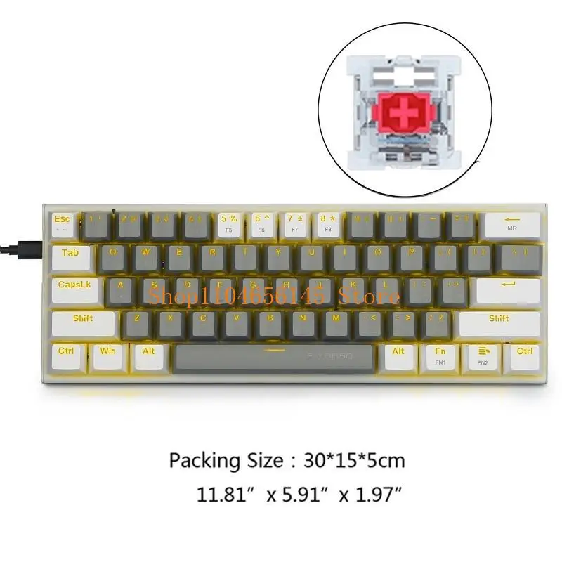 5ASD Z-11 Зеленая/ красная ось Механическая клавиатура для Creative 61-ключ 60% мини-подсветка KE