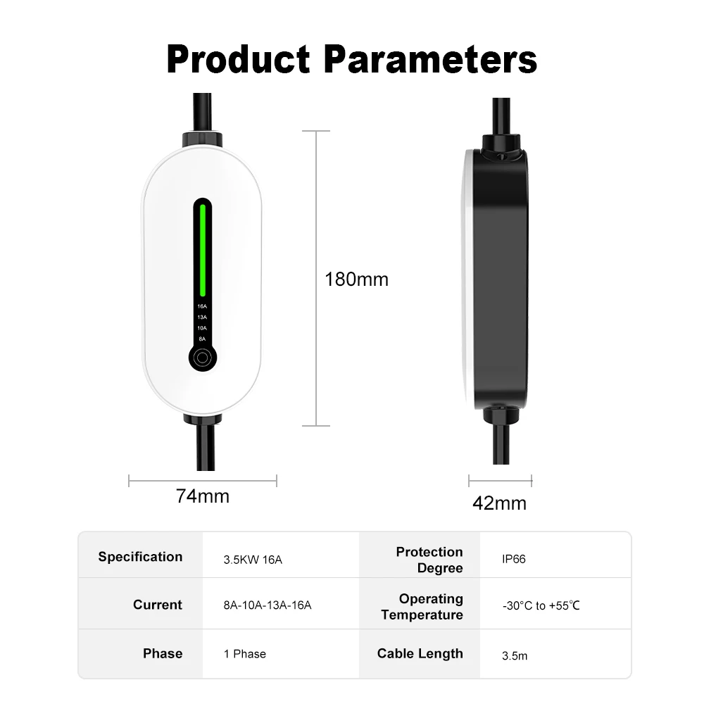 IPENGEN Electric Car Charger Type 2 Type 1 GBT Charging EV Charging Station Wallbox EVSE Charger for Nissan Leaf Charger 16A