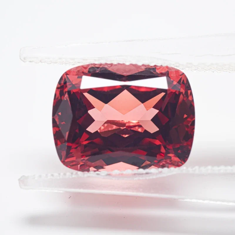 Lab Grown Padparadscha Fire Lotus Flower Rectangular Cushion Shape VVS1 Charms DIY for Jewel Making Selectable AGL Certificate