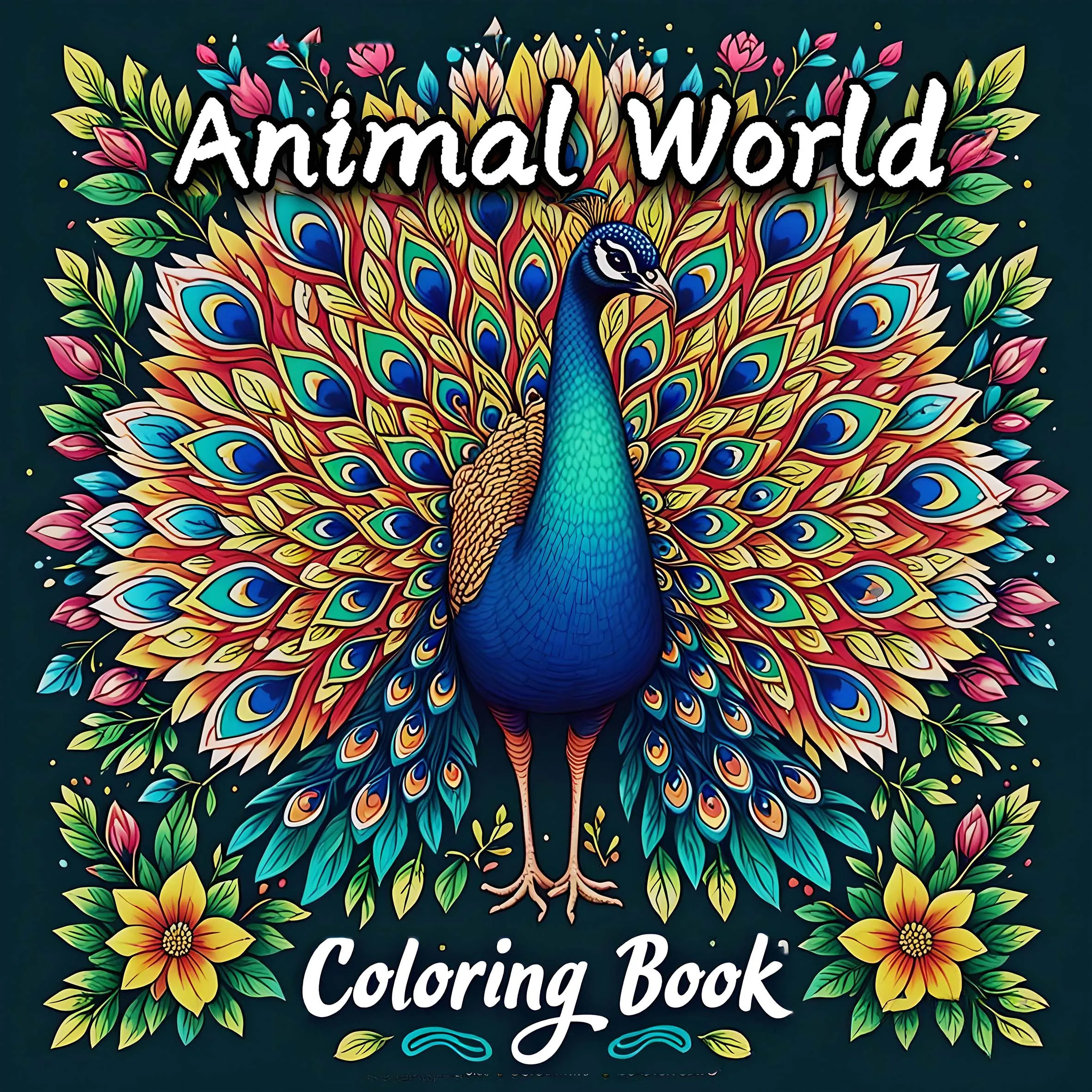 1pc Art Coloring Book 24Page Animal World pattern For Adults Teens Stress Kill Time Graffiti Painting Drawing Art Book
