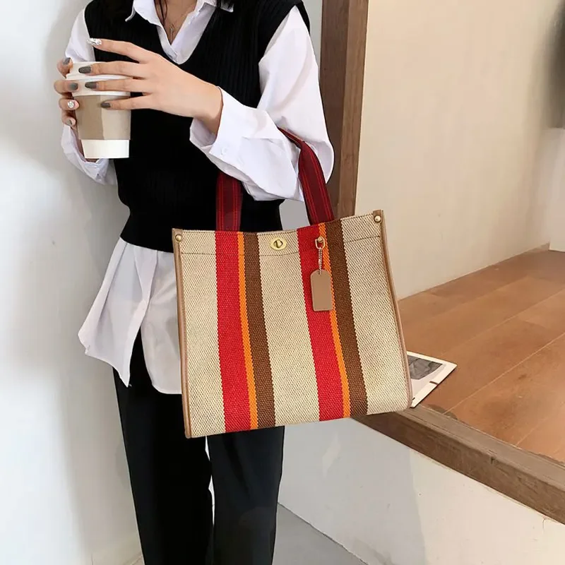 YoReAi Women Retro Shoulder Bag Large Cotton Canvas Handbag Casual Tote High Capacity Female Crossbody Bags Vintage Messenger