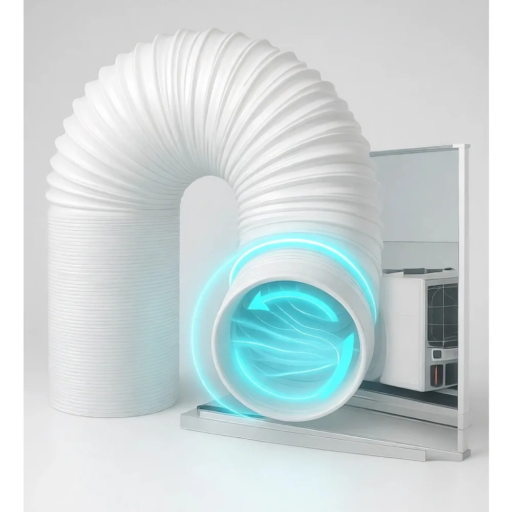 80x6in Portable AC Exhaust Hose, Counterclockwise Thread, Replacement Vent for Mobile Air Conditioners