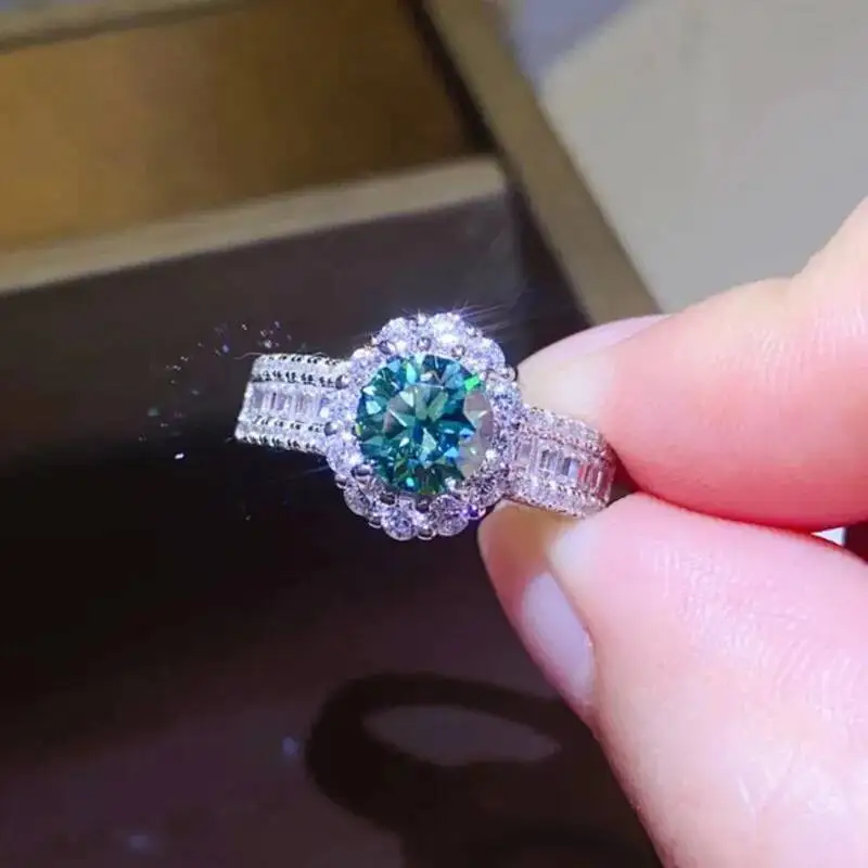 

BIJOX STORY стерлингового серебра 925 1 карат D-цвет кольцо с бриллиантом из муассанита для женщин свадебные обручальные украшения роскошный дизайн подарок