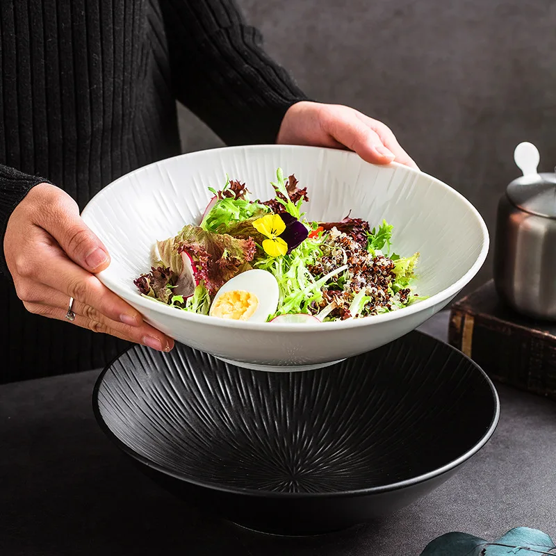 

European ceramic deep plate disc Chinese plate ins household soup plate large vegetable Nordic creative simple