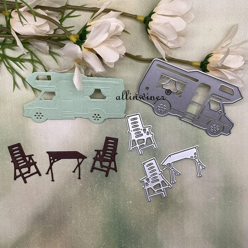 Camping car tables and chairs Metal Cutting Dies Stencils For Scrapbooking Decorative Embossing Handcraft Die Cutting Template