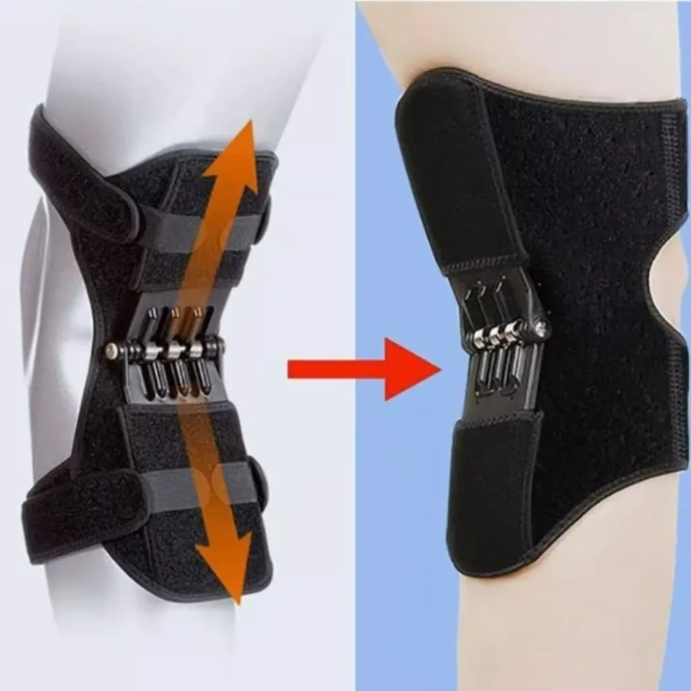

2PCS Non-slip Knee Booster Support Knee Brace Adjustable Joint Support Knee Pad Rebound Breathable Spring Force Stabilizer
