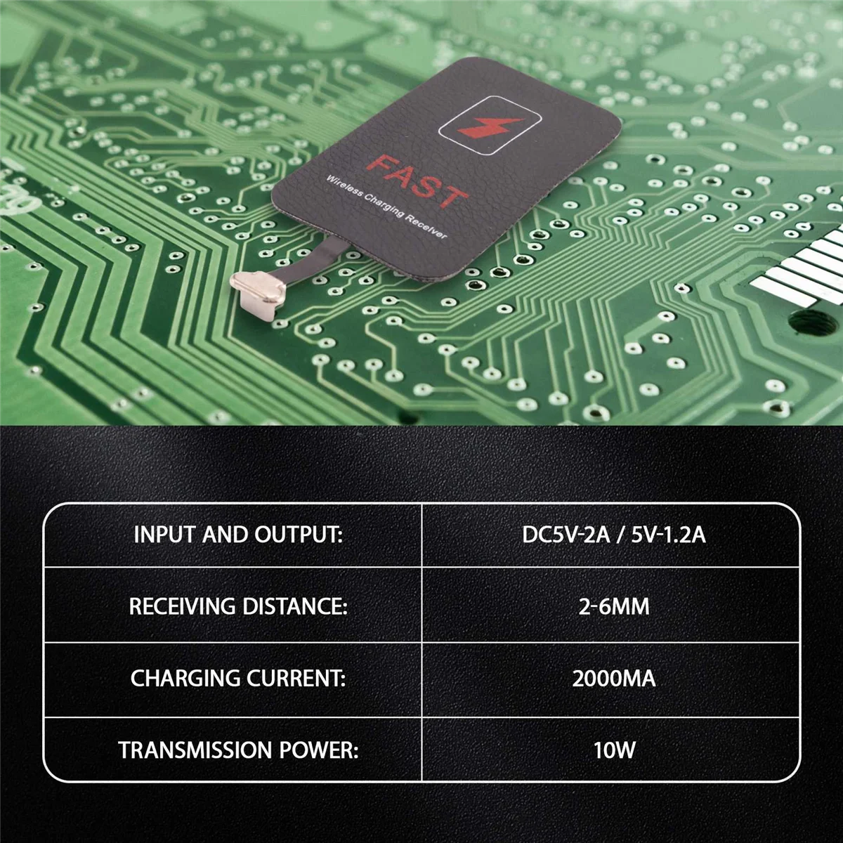 A49T 10W Wireless Receiver Suitable for Type-C Mobile Phone Receiver Patch 2A Fast Charge Receiver