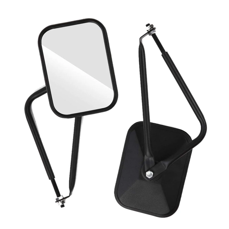 

For Jeep Wrangler CJ YJ TJ JK JL Car Side Mirrors Square Doorless Rear View Mirrors Easy To Install