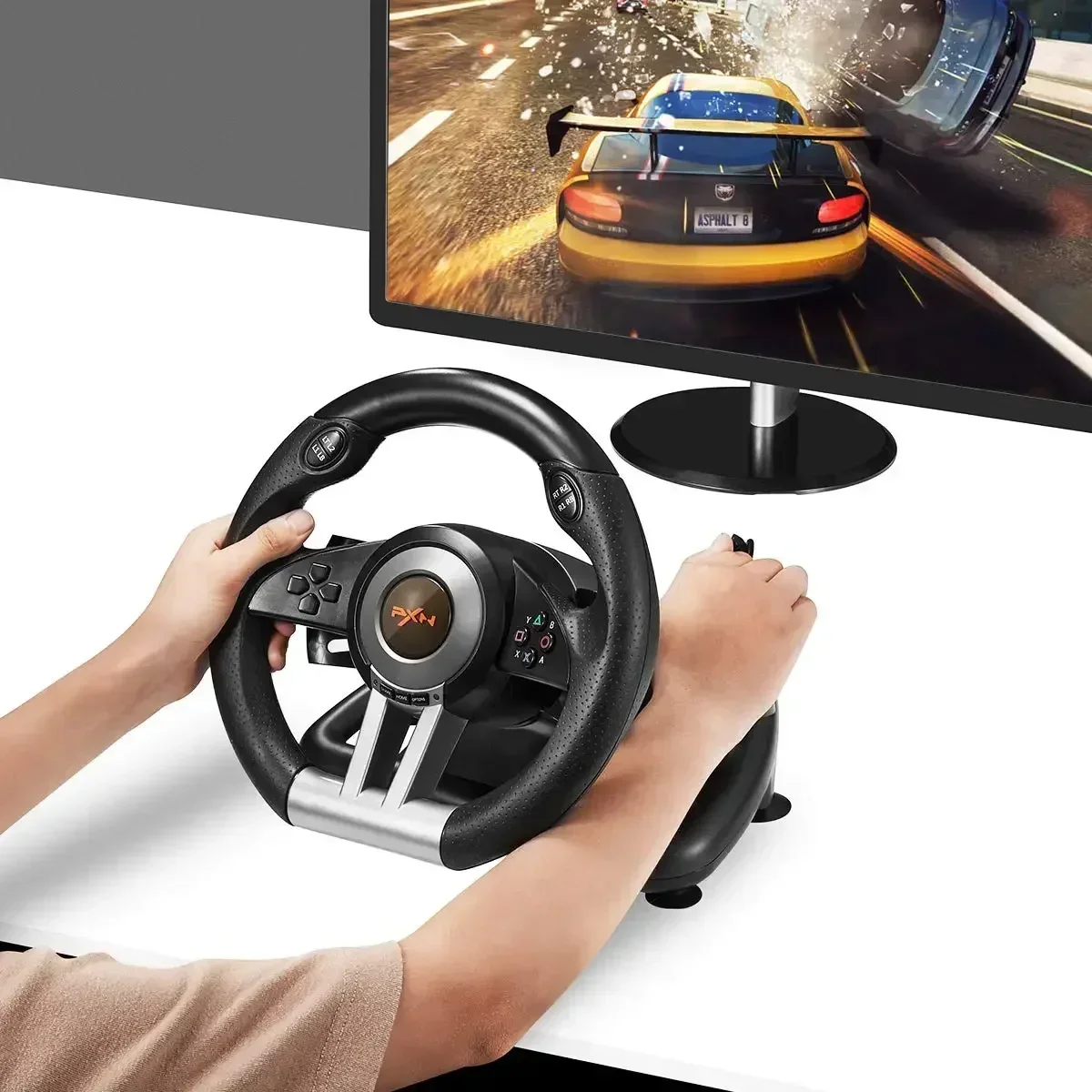 Imagem -06 - Pro Game Racing Steering Wheel Racing Wheel para Nintendo Switch Xbox Series x s Ps3 Ps4 Xbox One pc Gamer 180 ° Pxn-v3