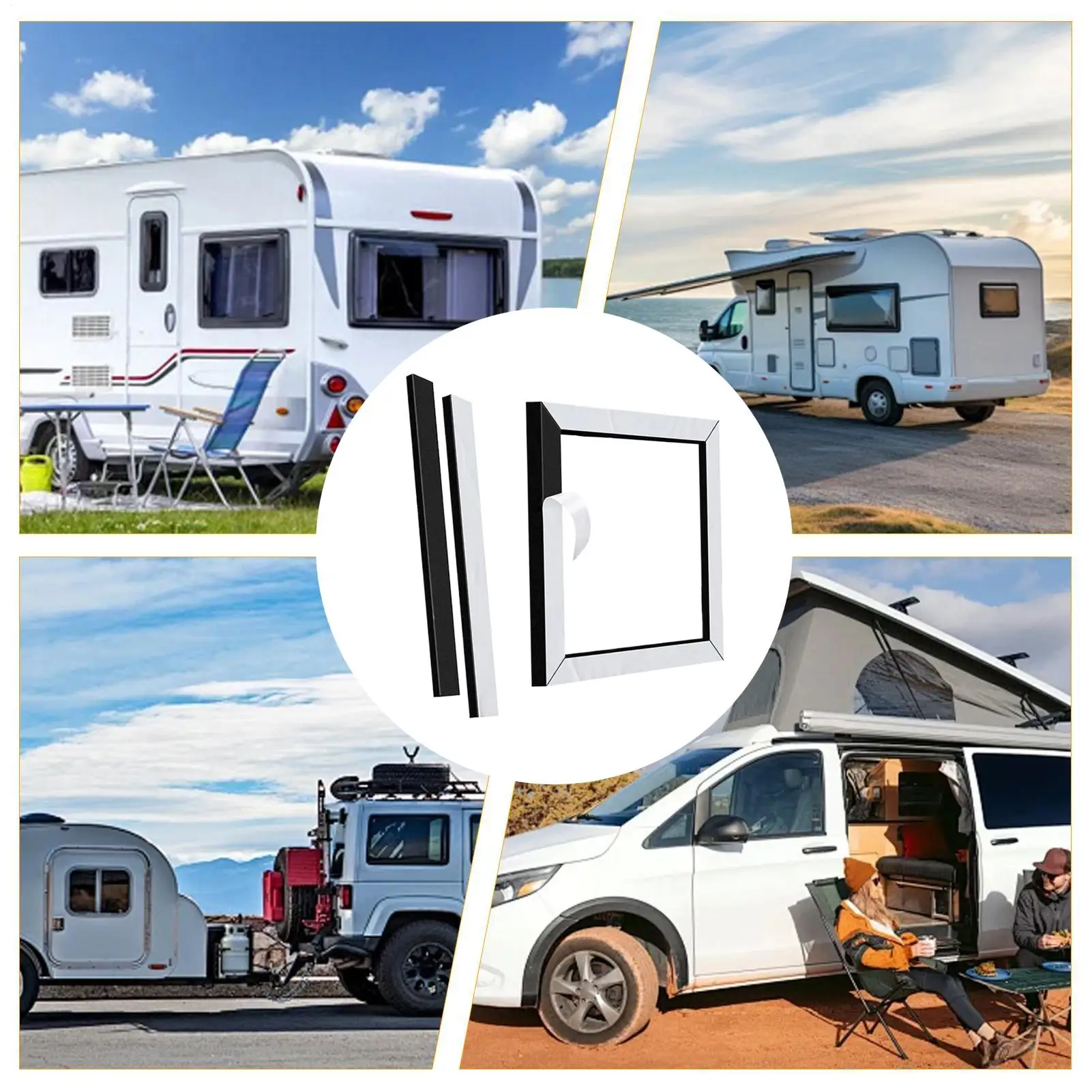 

RV Roof AC Gasket Leak-Proof Self-Adhesive Gasket RV Roof Air Conditioner Seal Kit For Trailer Camping Car Outdoor Road Trip