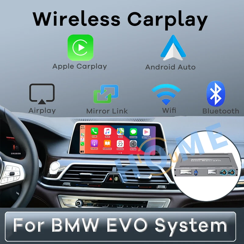 

Wireless Carplay Android auto interface box For BMW EVO ID5 ID6 System 2017 - 2019 MuItimedia Mirror Link