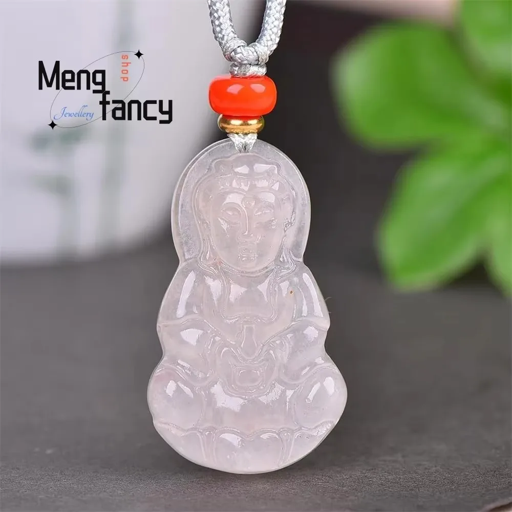 

Natural Golden Silk Jade Quartzite Guanyin Pendant Exquisite Amulets Mascots Handicraft High-grade Luxury Fashion Fine Jewelry