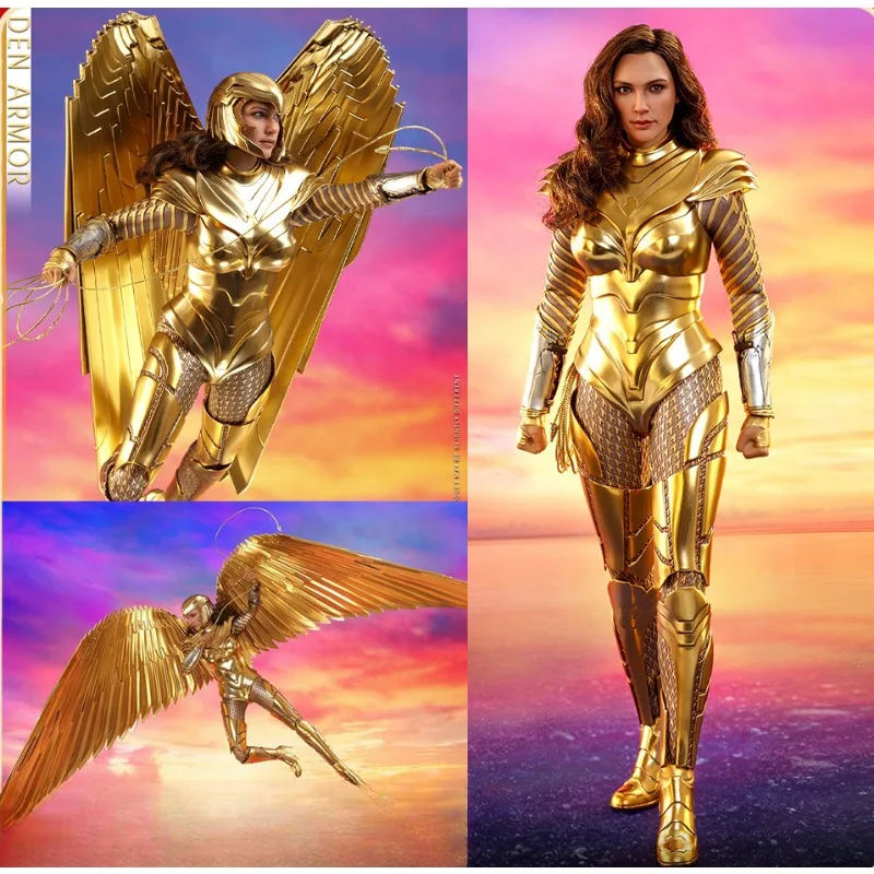 Original Hot Toys MMS577 1/6 Female Soldier Wonder Woman Gold Armored Edition Full Set Model Action Figure Hobby Art Collection