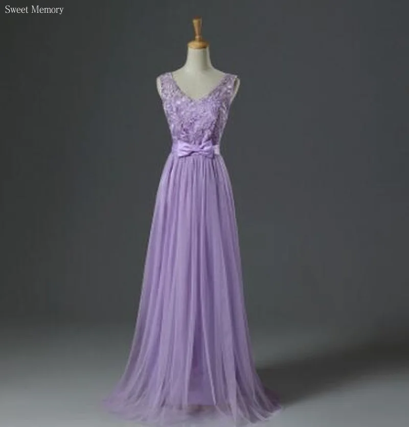 2024 New Light Purple Pink Bridesmaid Dresses Graduation Vestidos Longo Long Prom Robes Cheap Wedding Party Dress