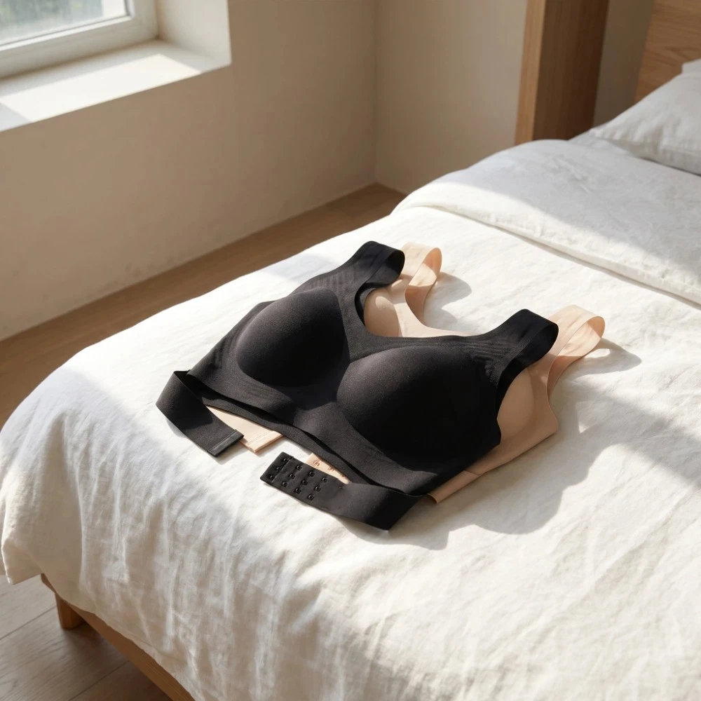 Posture Corrector Seamless Push Up Bra Anti-sagging Shockproof Gathered Wireless Bra Lingerie Cross Back Underwear Women Lady