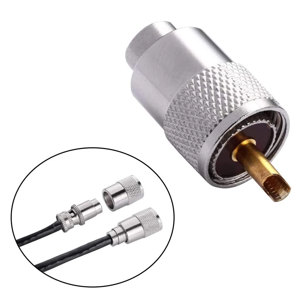 A76K 10 Pack UHF/PL-259 Solder Connector Plug with Reducer for RG8X, RG8, RG59, LMR-400, RG-213 Coaxial Coax Cable