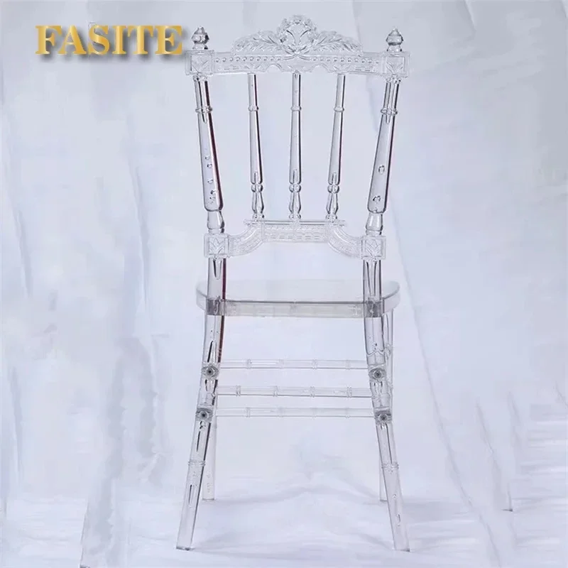 For 100pcs Hotel Wedding Outdoor Event Rental Resin Chair  Transparent Acrylic Detachable Chair