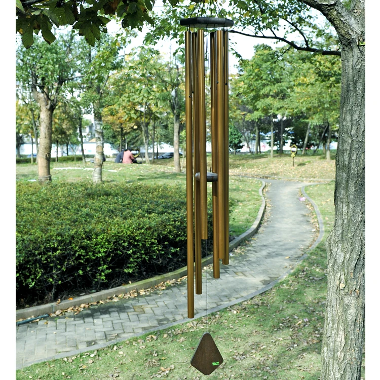 Carillons éoliens pentatoniques à résonance sacrée D – Grands cloches de méditation en aluminium pour jardin et espaces spirituels