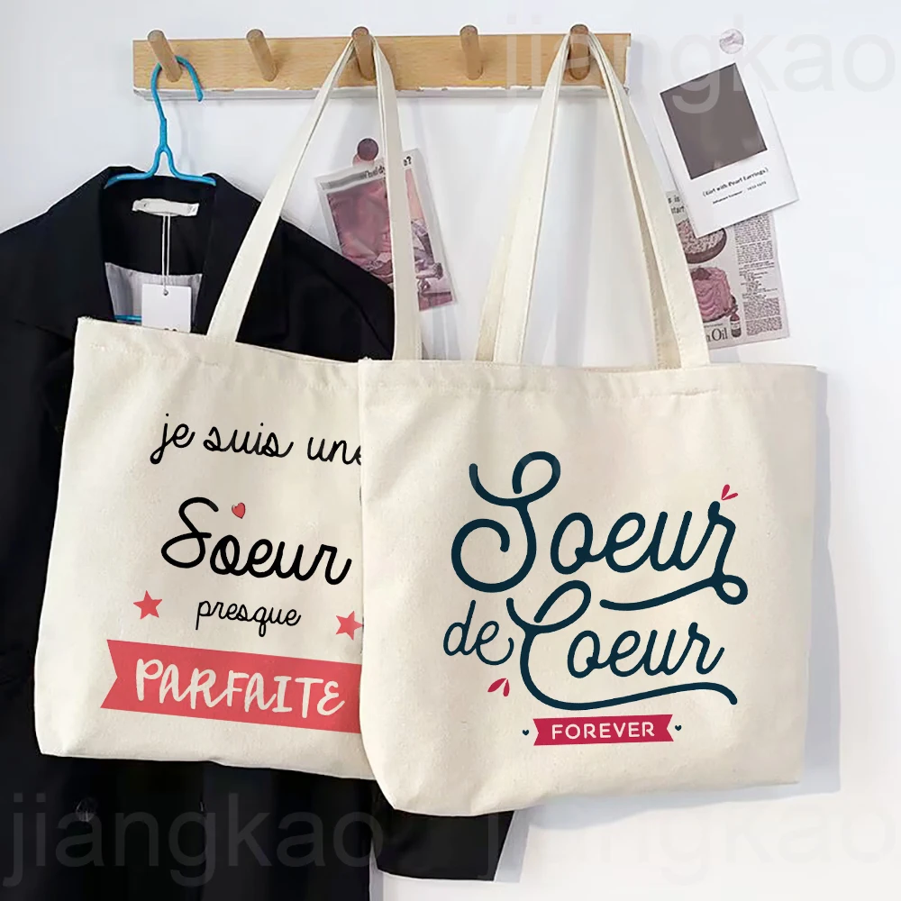 I Am An Almost Perfect Ajust Français Imprimé Canvas Bag for Women, Initiated Shopping Tote Bag, Travel Handbag, Gift for 16%