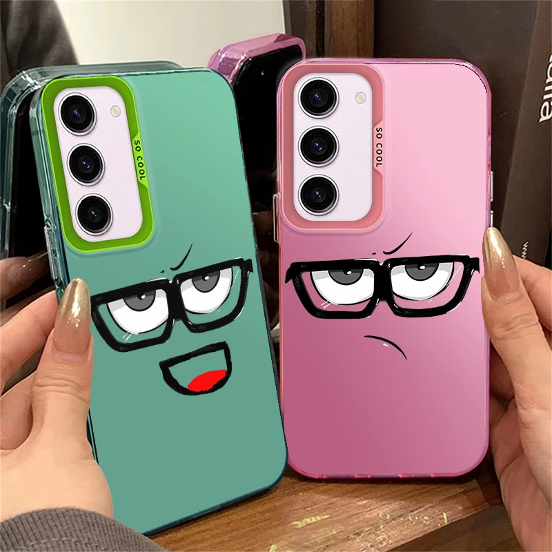 Eyes Man Humor For Samsung Galaxy A71A15 A52 A34 A54 A33 A21S 4G 5G Fashion Colorful Silver Phone Case