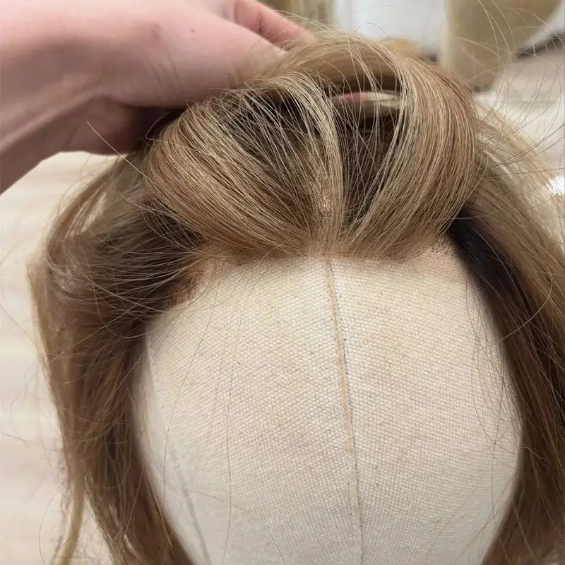 Parrucche Bob sintetiche a onde corte con evidenziazione marrone miele Parrucca ondulata naturale colorata in fibra ad alta temperatura Parrucca bionda con radici scure per le donne