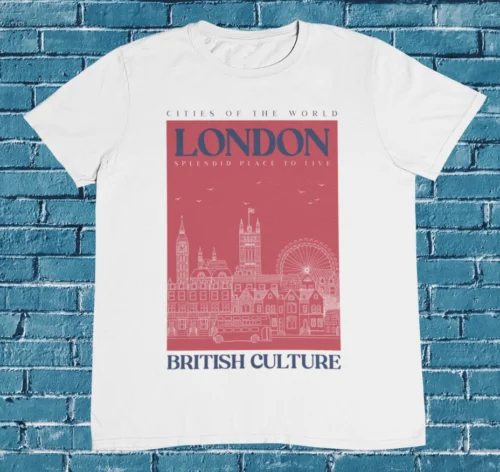 Buckingham Castle Camiseta, 100% algodão premium, Big Ben, olho grande