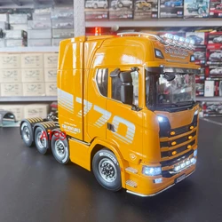 Tamiya 770S RC 트럭 1/14 8x4 원격 제어 트랙터 모델, 조명 및 사운드 시스템 소년을위한 원격 제어 자동차 장난감