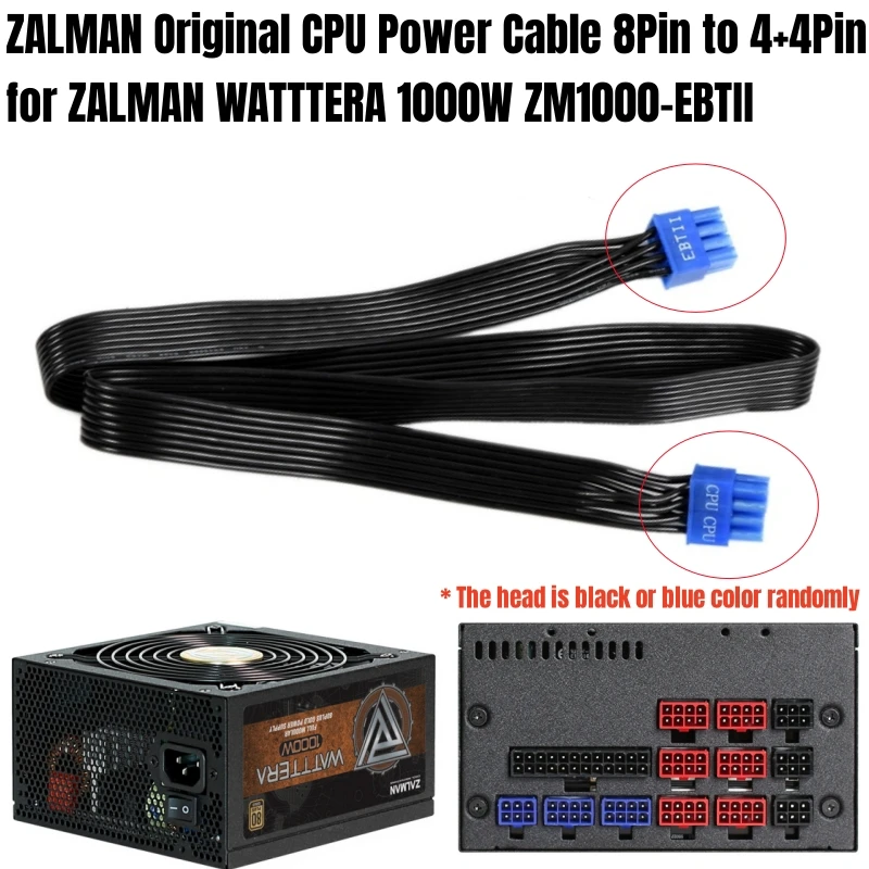 Original ZALMAN CPU Power Cable PSU 8Pin to 4+4Pin EPS12V for ZALMAN WATTTERA 1000W ZM1000-EBTII Modular Power Supply Unit 18AWG