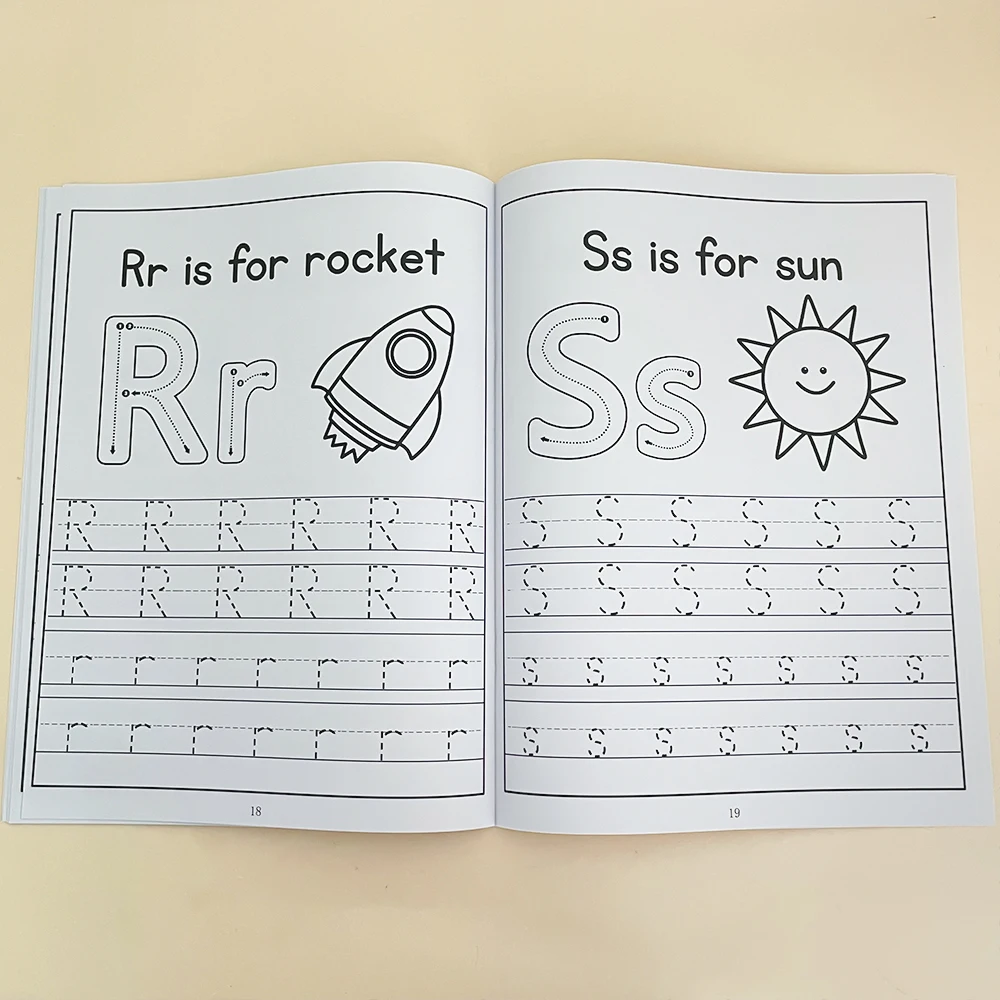 Cartes de traçage A-Z, cahier d'exercices d'écriture et de coloriage majuscules et minuscules, apprentissage de l'anglais préscolaire Montessori