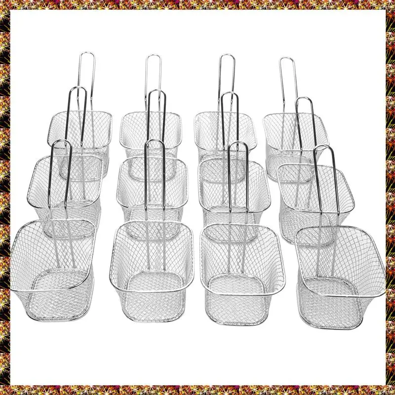 BTCL Fry Basket French Fry Holder Chip Mini Basket Food Baskets For Serving Reusable Fries Holder Deep Fryer For Home